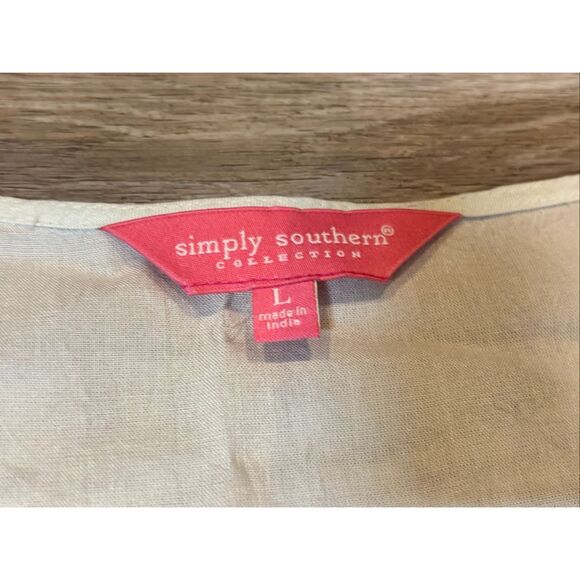 Simply Southern blue and white tie-dye knee length midi dress size L - Picture 4 of 11